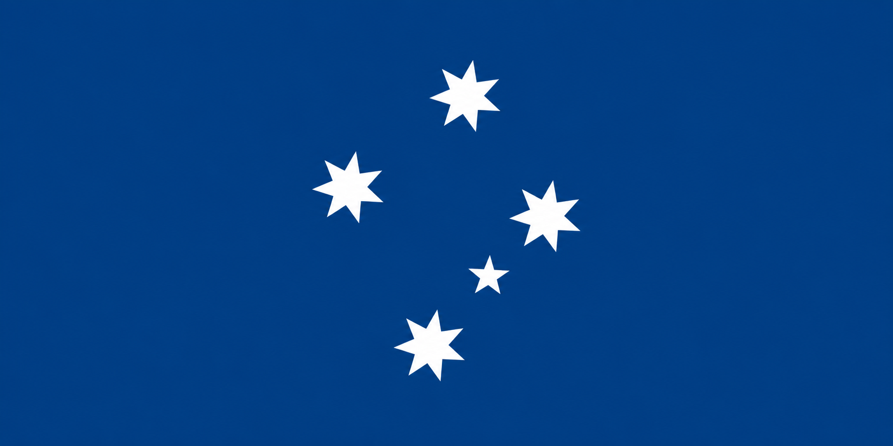 CGSC blue flag with five white Southern Cross stars tilted slightly right
